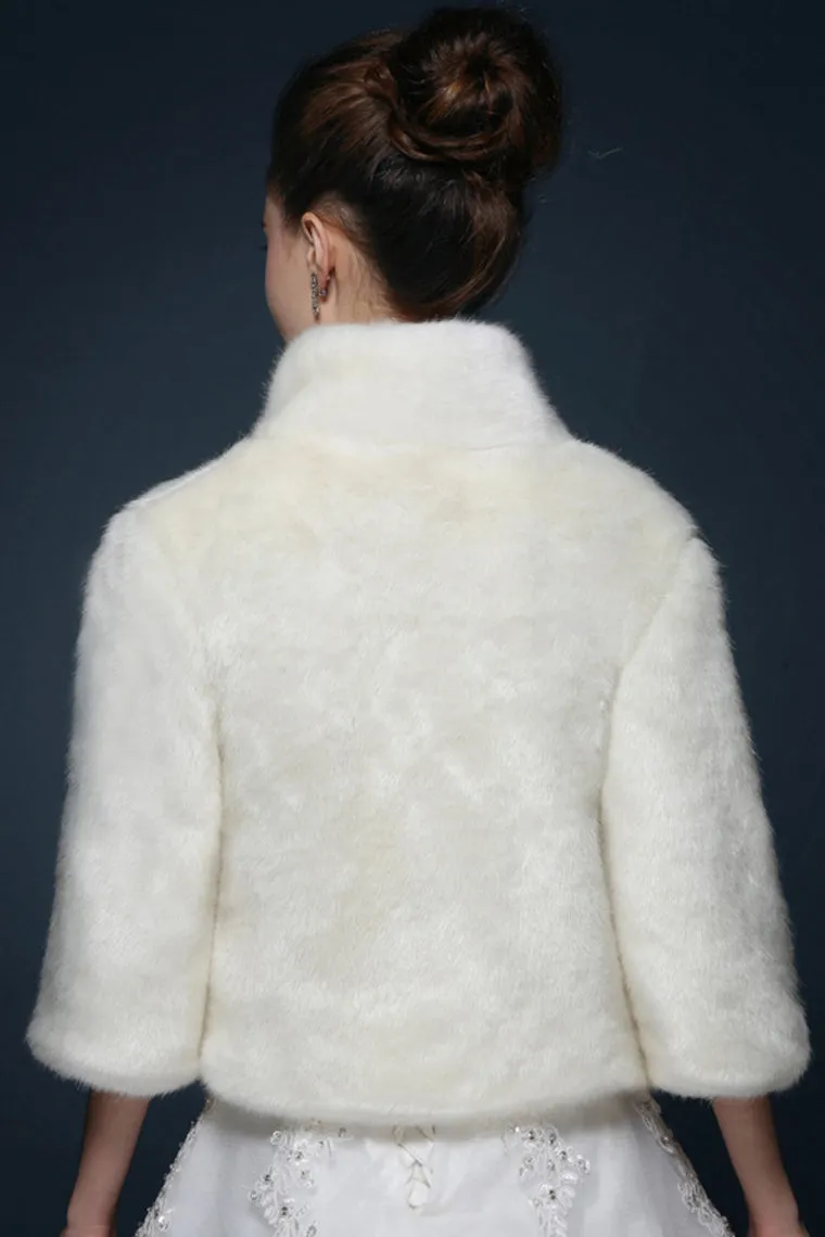 3/4 Length Sleeve Wedding Wraps Coats/Jackets Faux Fur