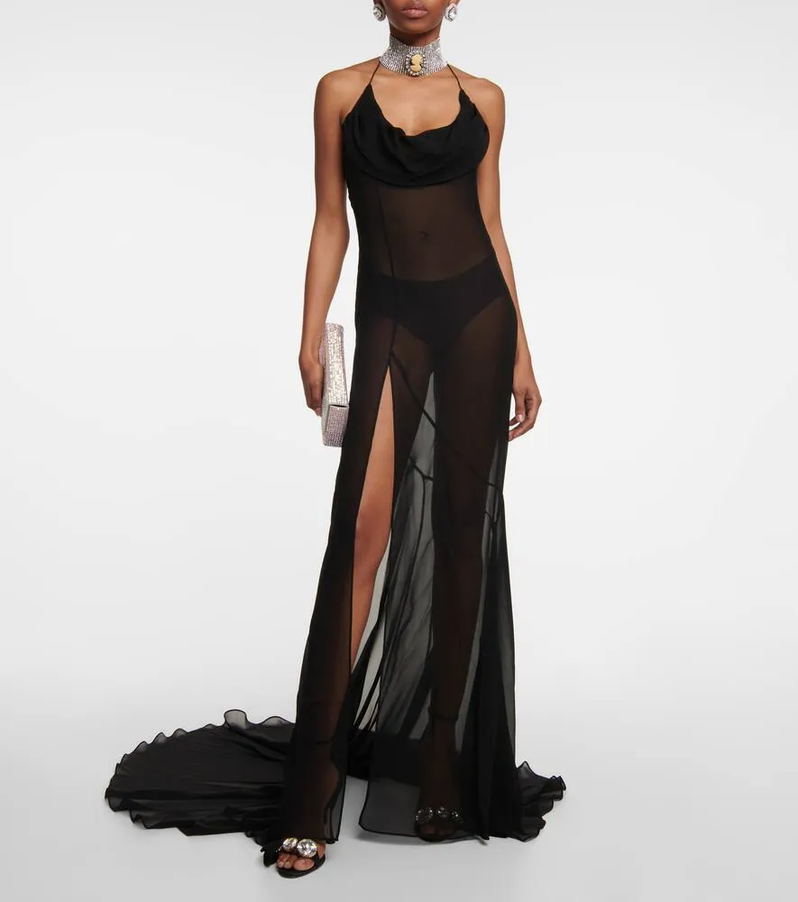 Alessandra Rich Silk georgette gown