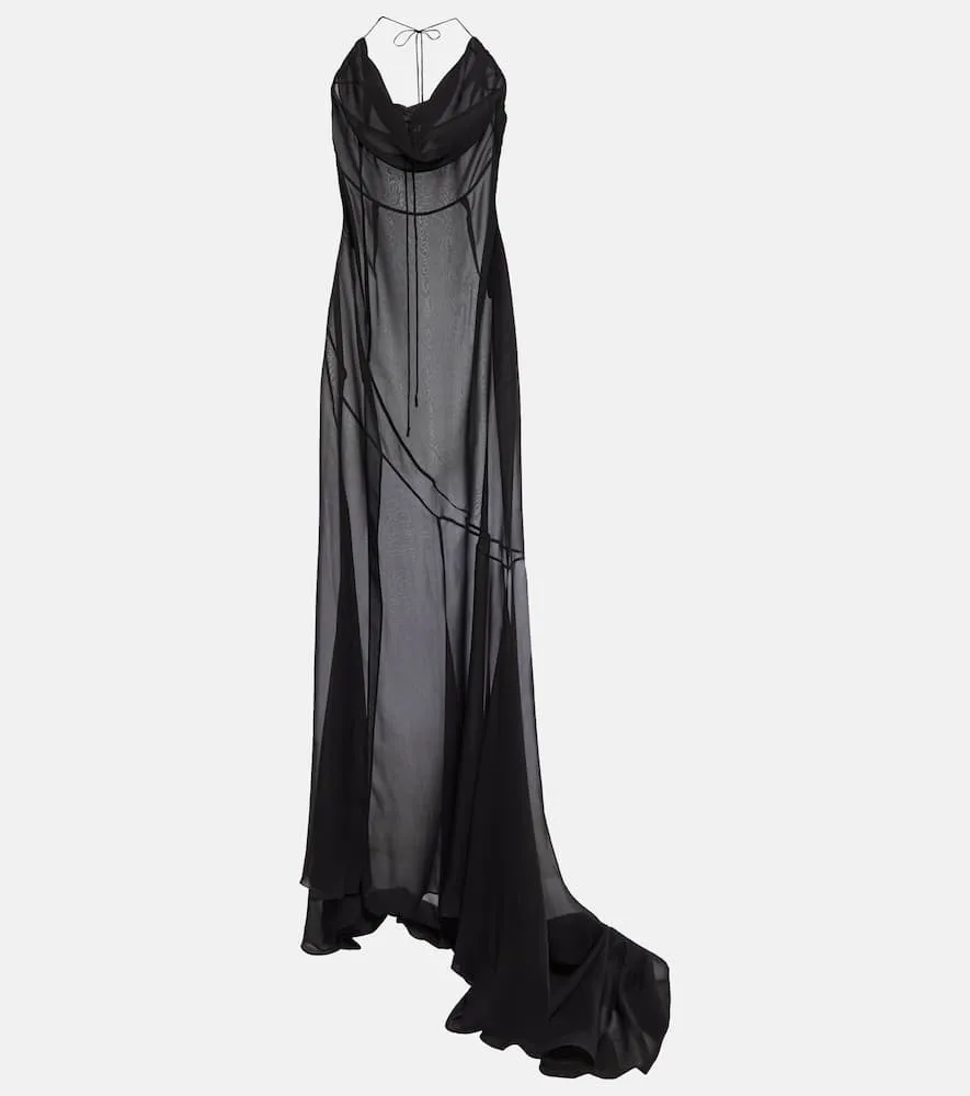 Alessandra Rich Silk georgette gown