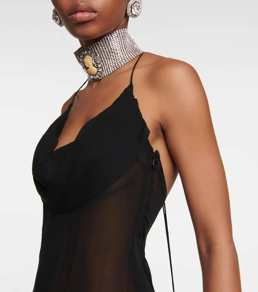 Alessandra Rich Silk georgette gown