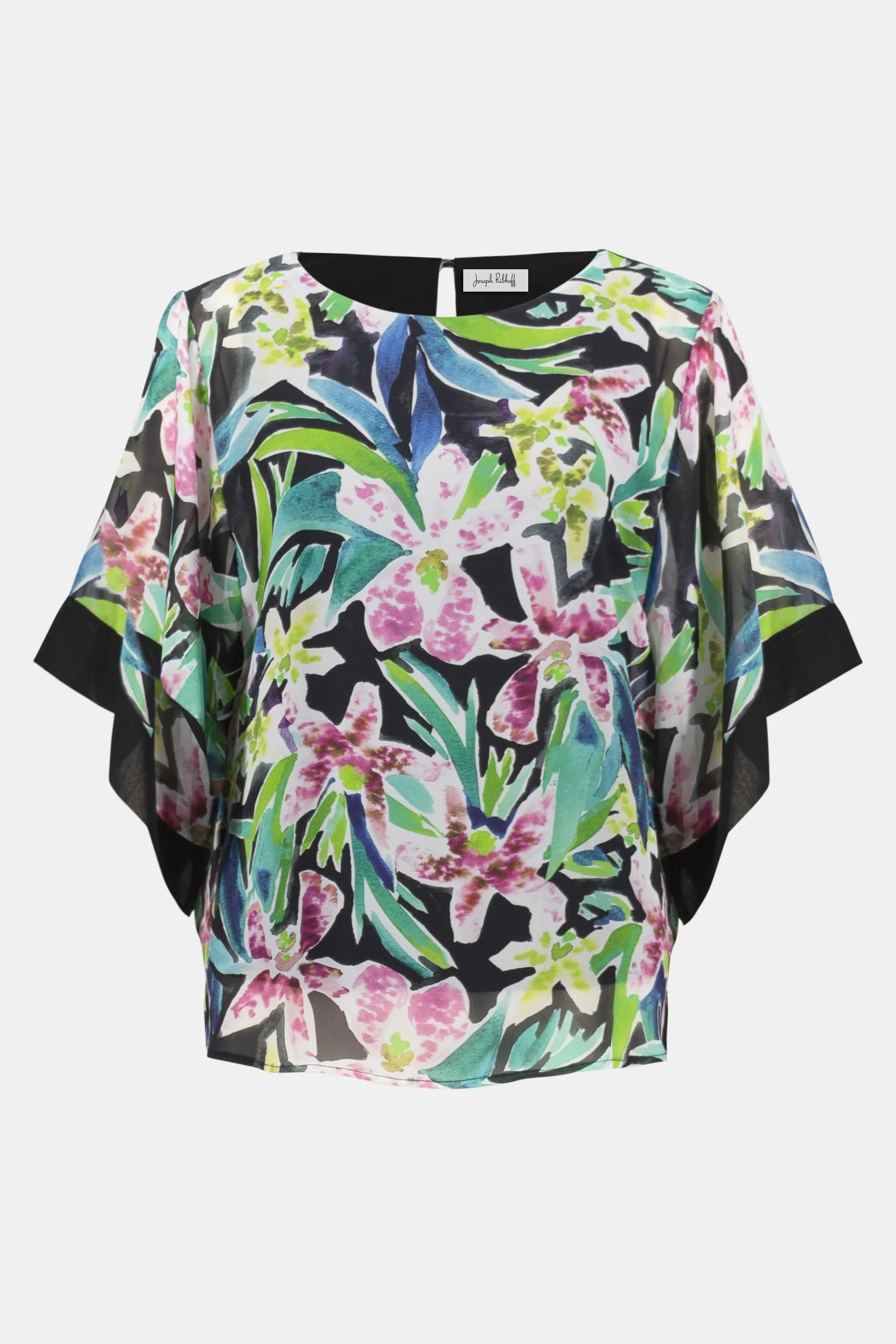 Chiffon Tropical Print Straight Top