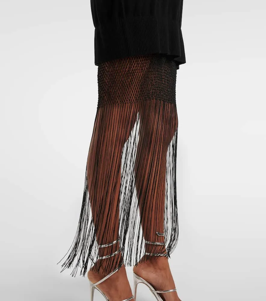 Christopher Esber Macrame Monument wool and cashmere maxi dress