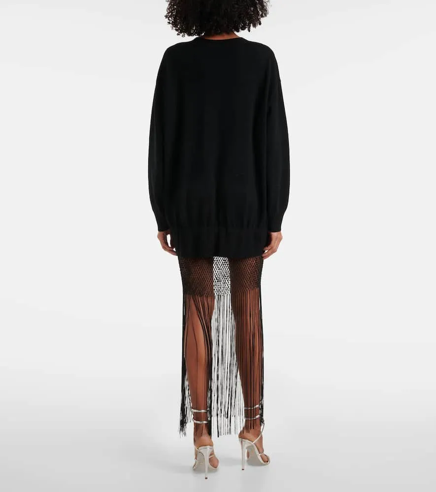 Christopher Esber Macrame Monument wool and cashmere maxi dress