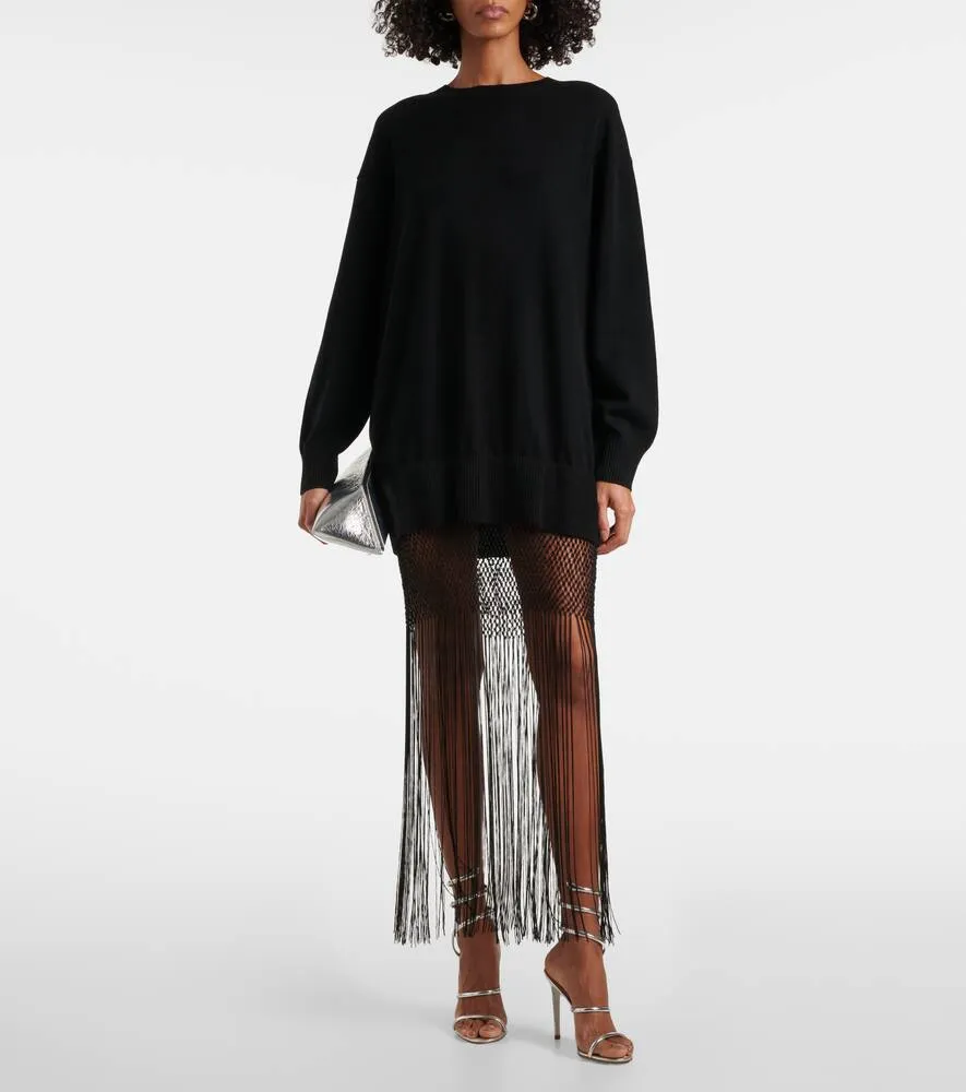 Christopher Esber Macrame Monument wool and cashmere maxi dress