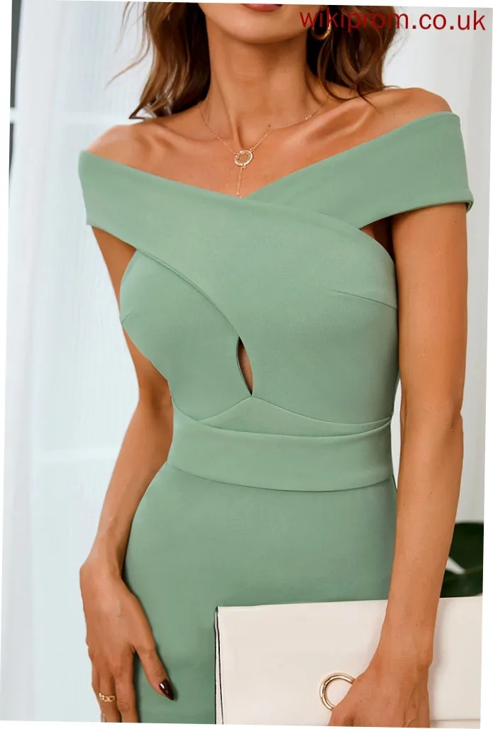 Cotton Dress Cocktail Blends Tea-Length Cocktail Dresses Off-the-Shoulder Janiyah