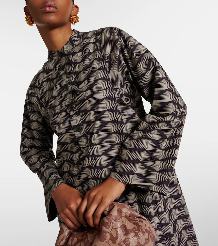 Dries Van Noten Printed cotton poplin maxi dress