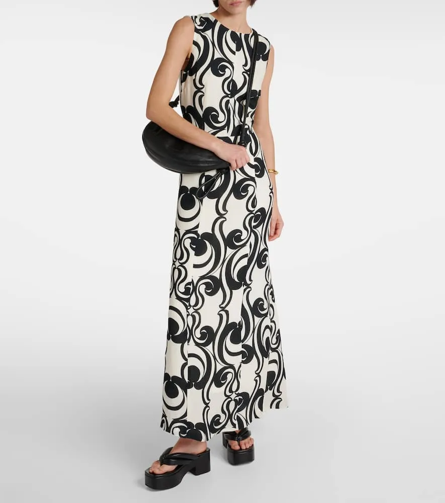 Dries Van Noten Printed crêpe maxi dress