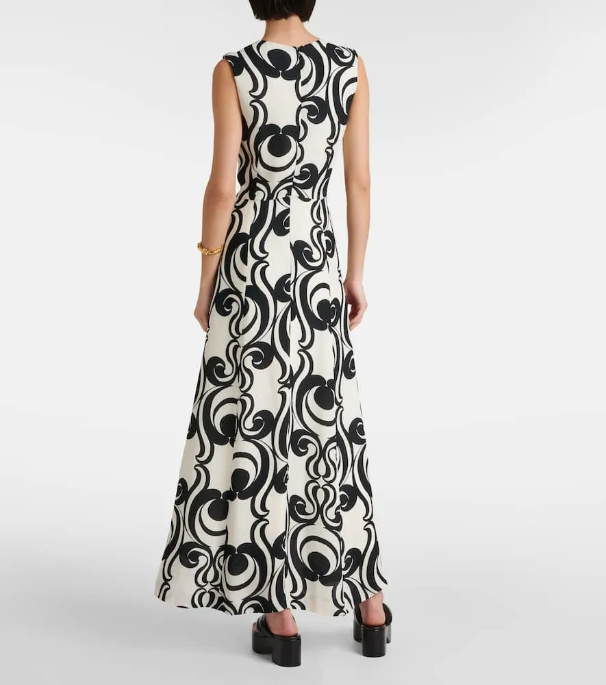 Dries Van Noten Printed crêpe maxi dress