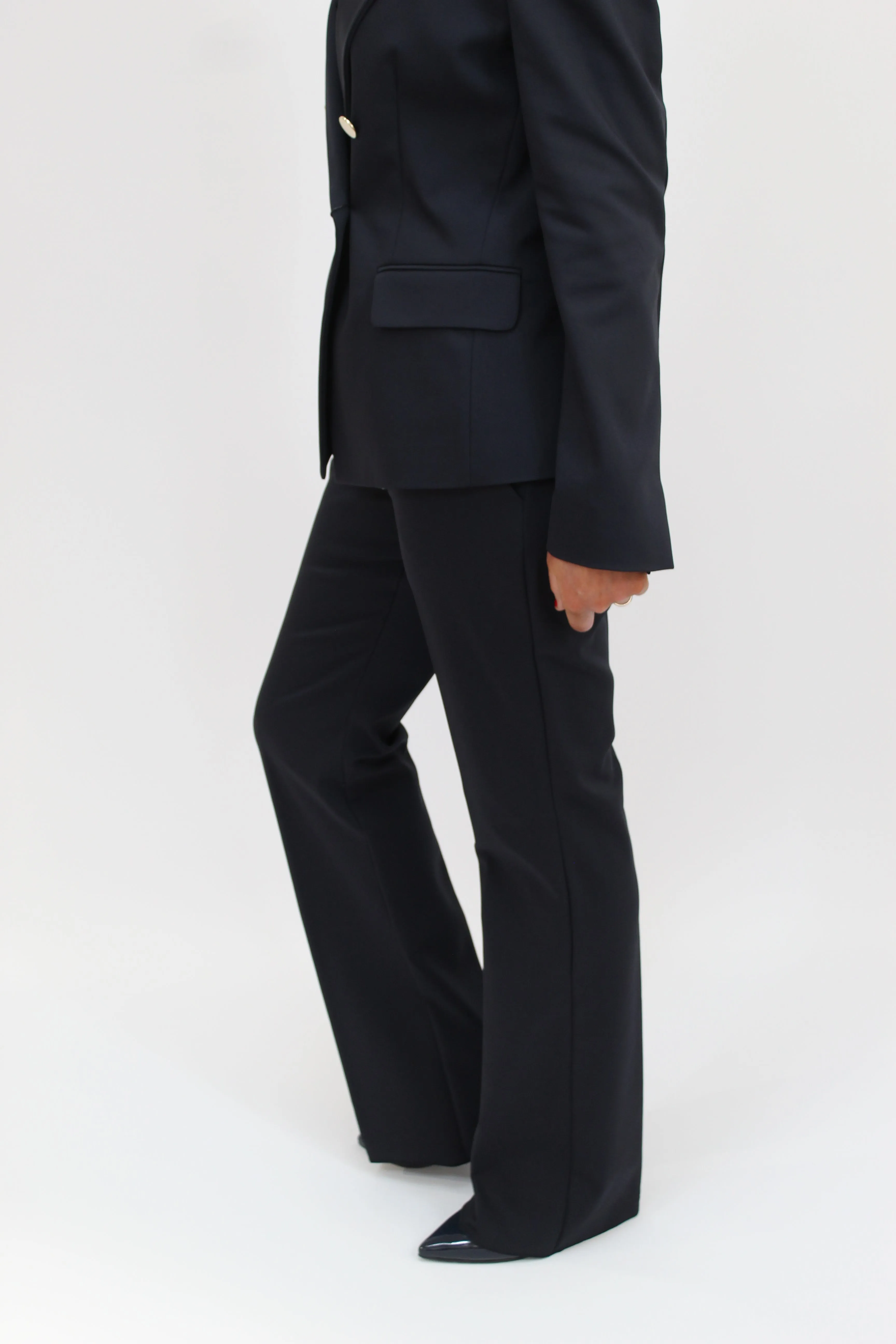 EMME Navy Flared Trousers