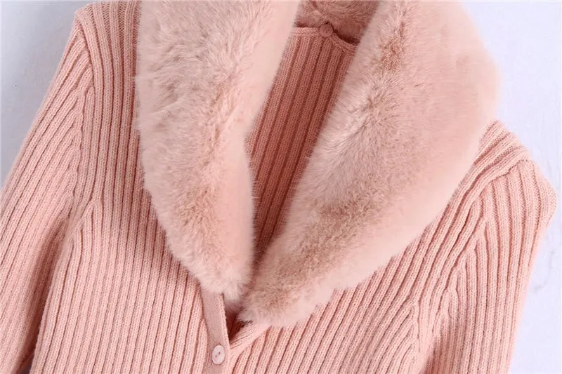 FUR KNITTED CARDIGAN