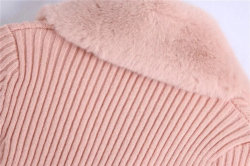 FUR KNITTED CARDIGAN