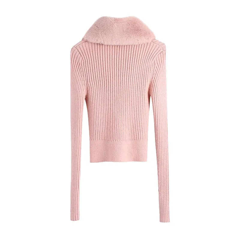 FUR KNITTED CARDIGAN