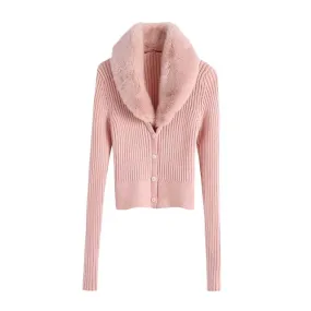 FUR KNITTED CARDIGAN