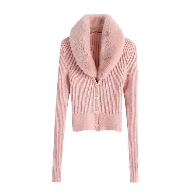 FUR KNITTED CARDIGAN
