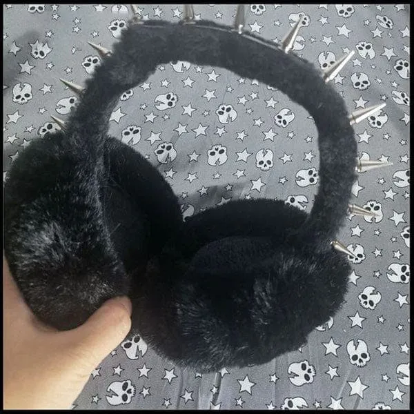 Fuzzy Spiked Earmuffs