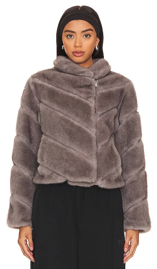 Generation Love Cici Faux Fur Jacket in Grey