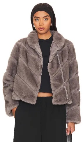 Generation Love Cici Faux Fur Jacket in Grey