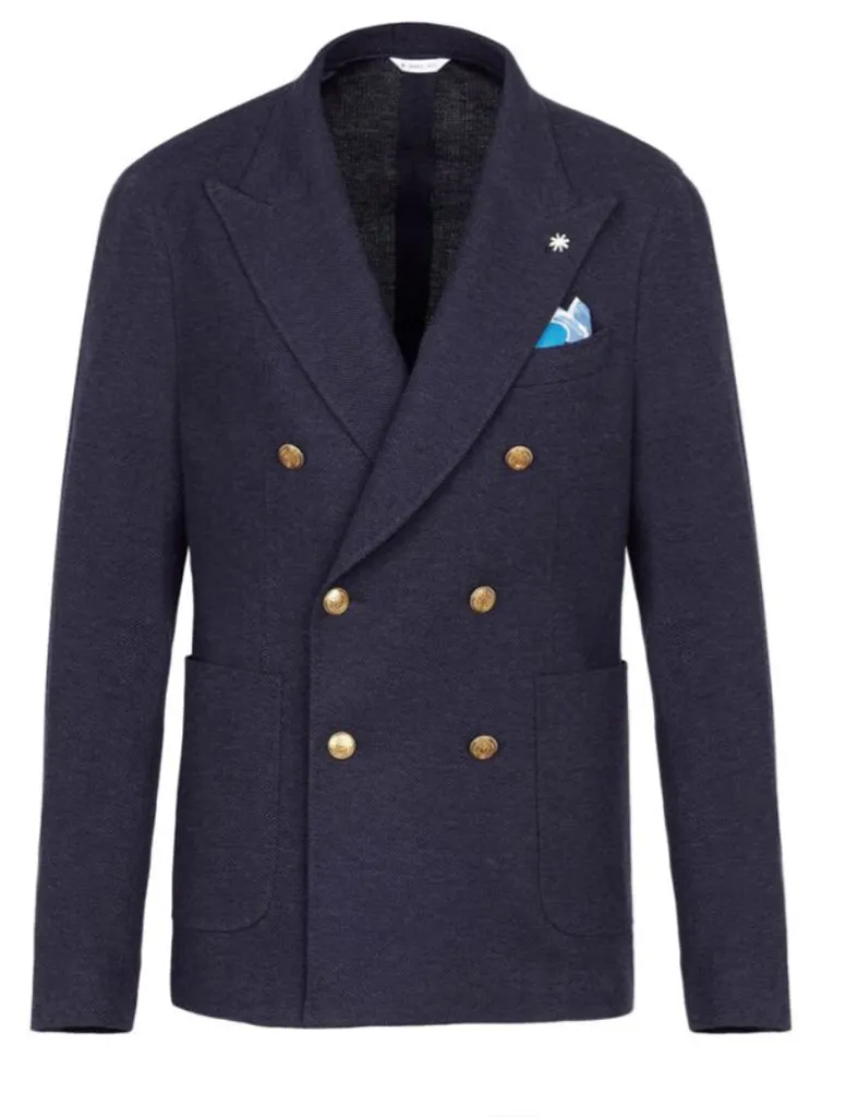 KNIT DOUBLE BREAST BLAZER - MANUEL RITZ