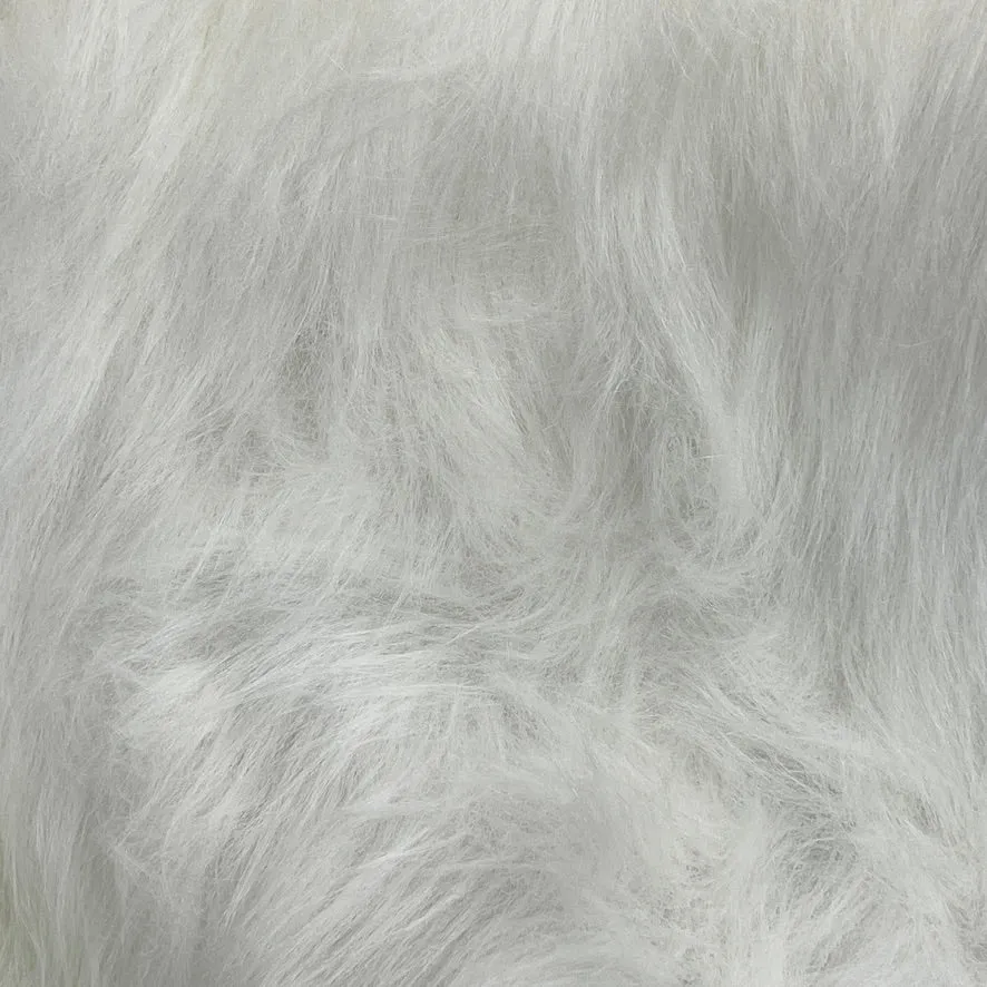 Long Pile Faux Fur Fabric 150cm Wide - White