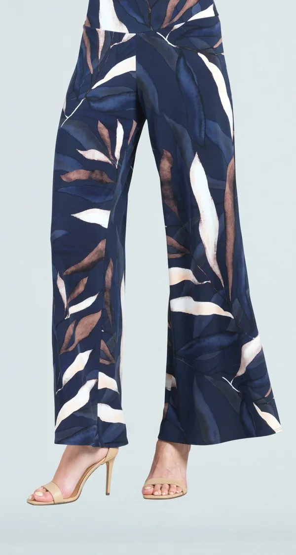 Palm Leaves Knit Palazzo Pant