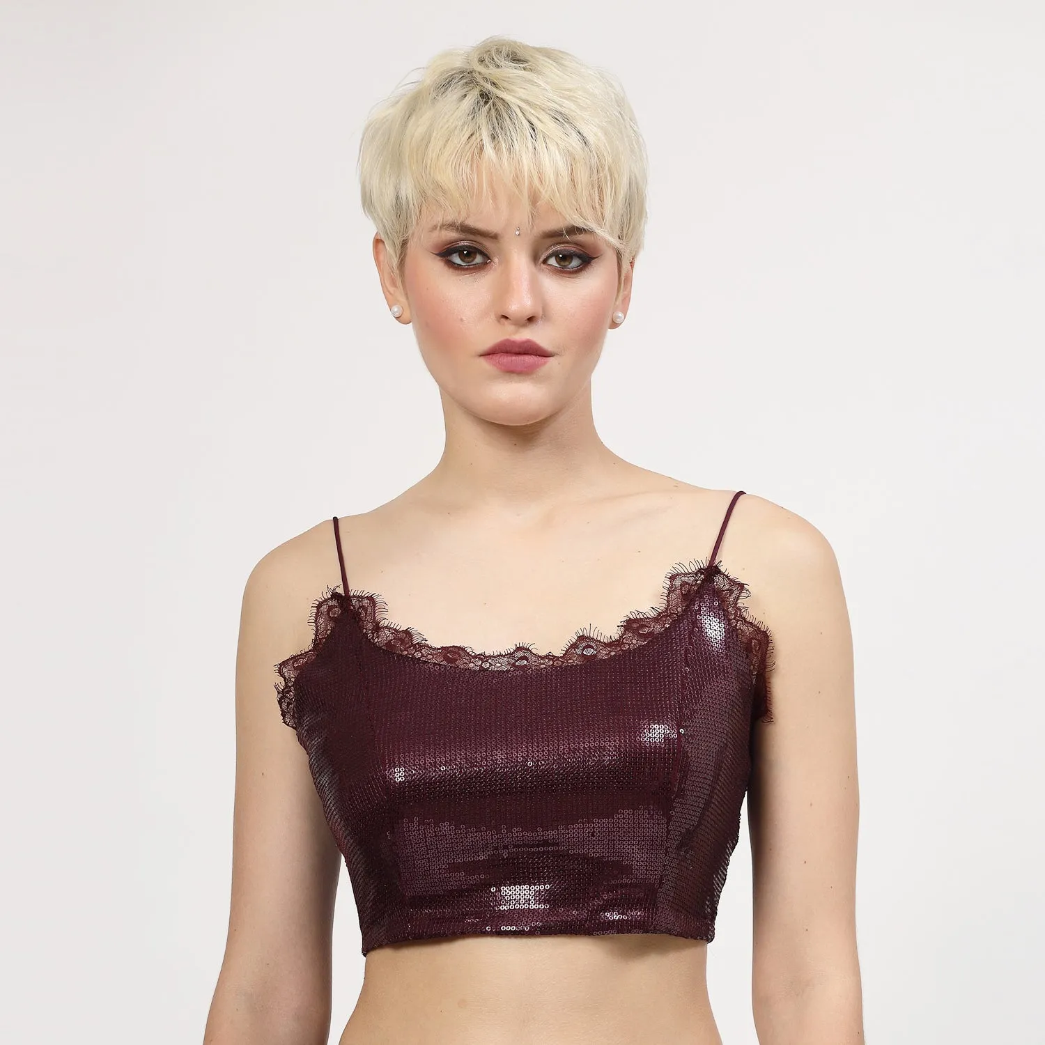 Purple Sequins Bustier