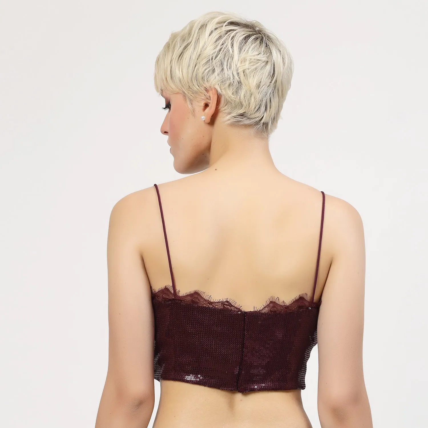 Purple Sequins Bustier