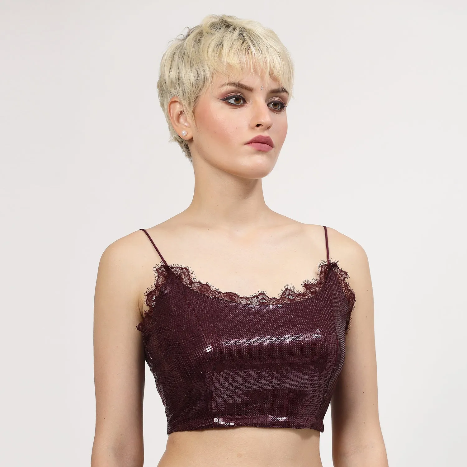 Purple Sequins Bustier
