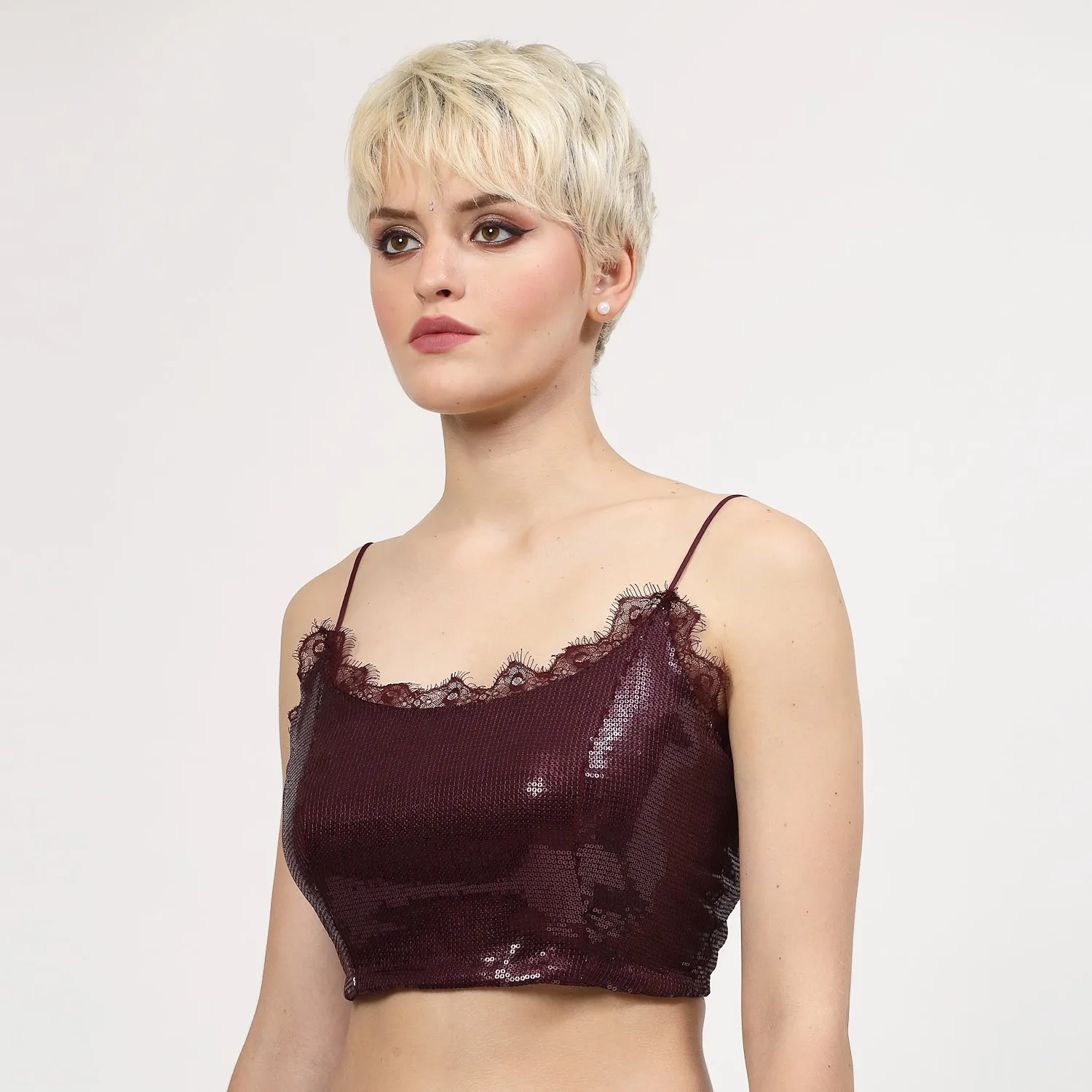 Purple Sequins Bustier