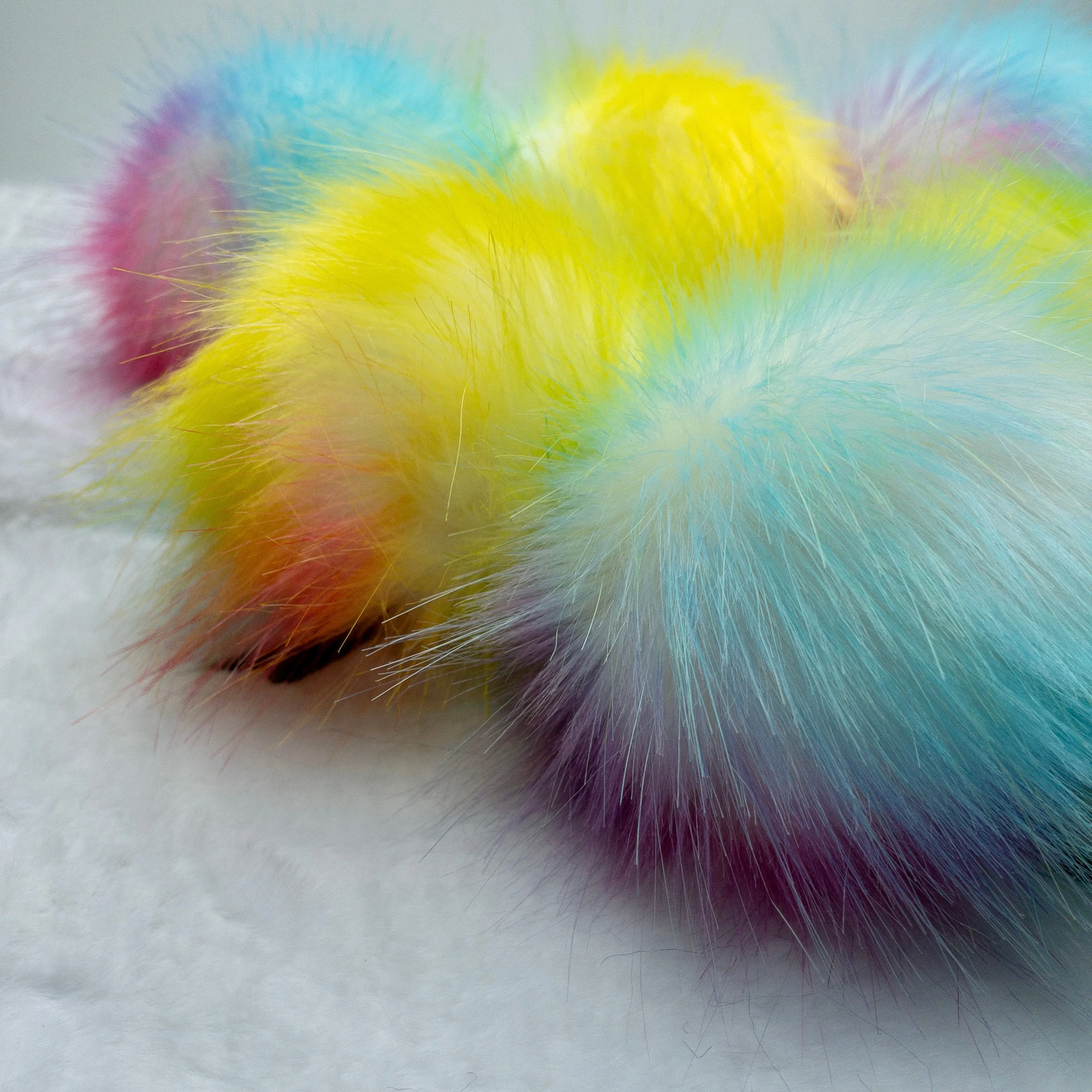 Rainbow Lux Faux Fur 5-inch Pre-cut Square