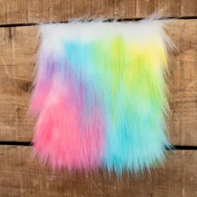 Rainbow Lux Faux Fur 5-inch Pre-cut Square