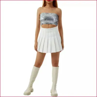Shiny Sequin Tube Women’s Top in Cotton Blend