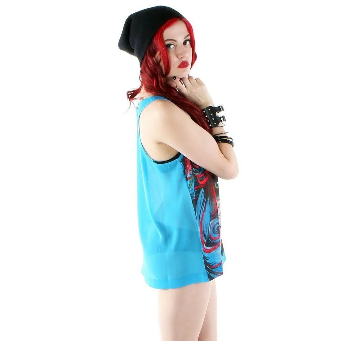 Ship Wrecker Teal Womens Tank