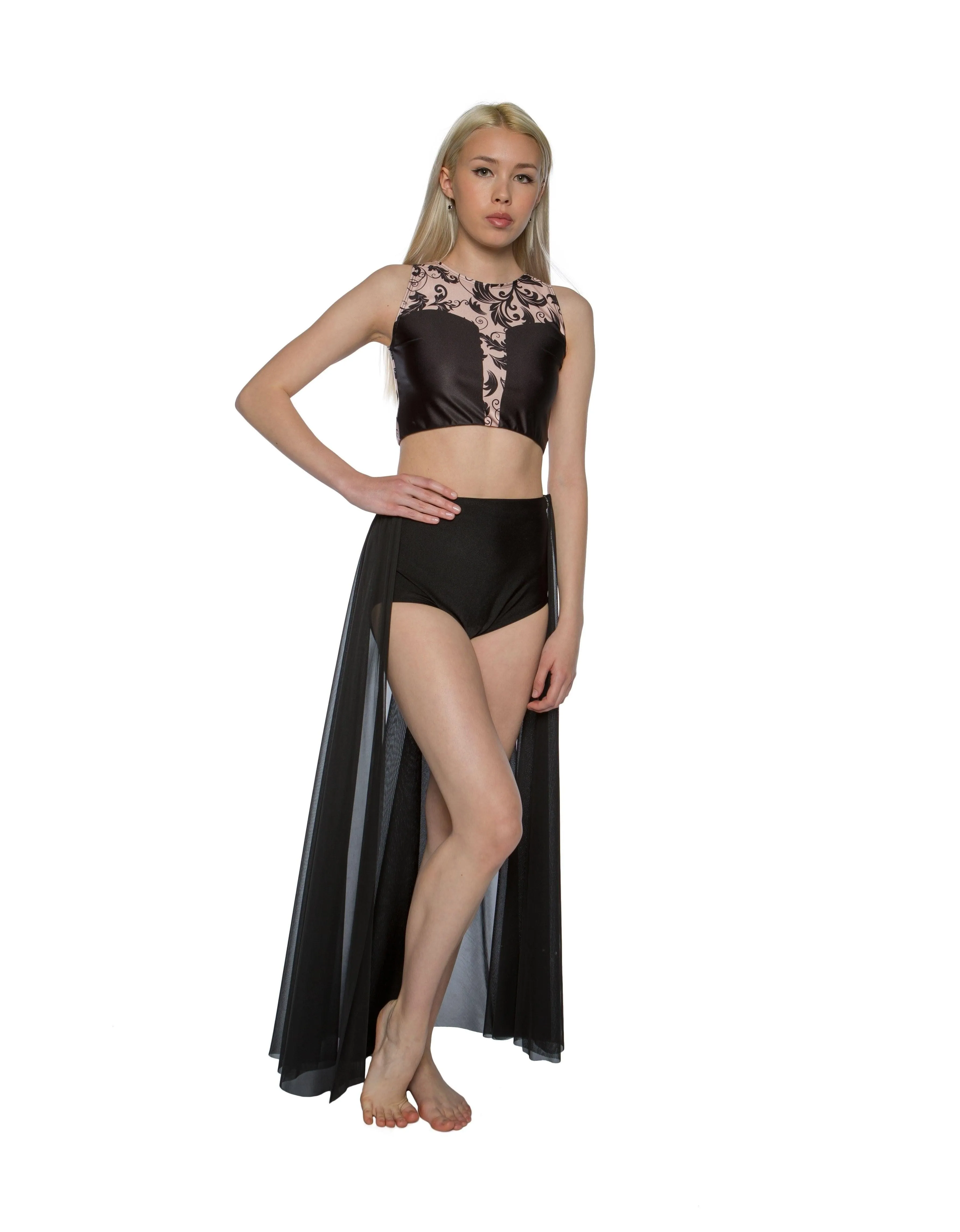 Silk Sleeveless Crop Top