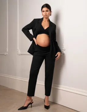 Tapered Under Bump Black Maternity Trousers