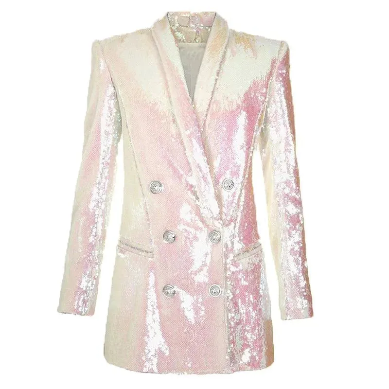 The Pearl Sequin Long Tail Blazer