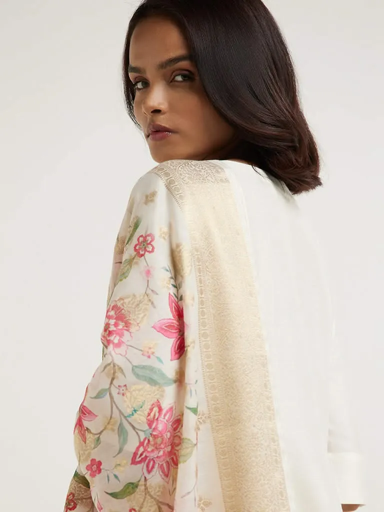 Vark Ivory Kurta, Palazzos & Dupatta Set