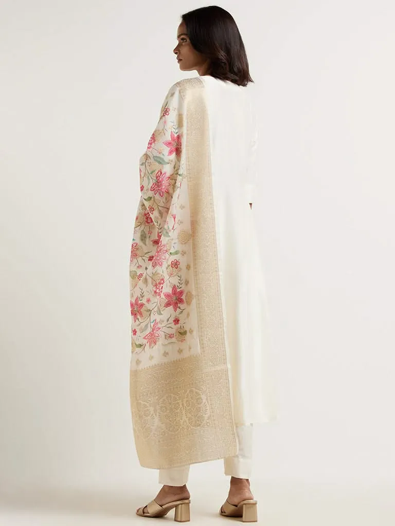 Vark Ivory Kurta, Palazzos & Dupatta Set