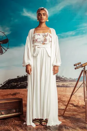 White Georgette Palazzo Pants